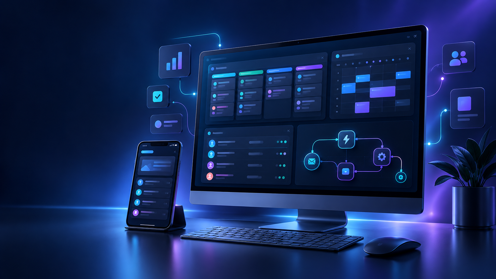 A connected business workspace and dashboard